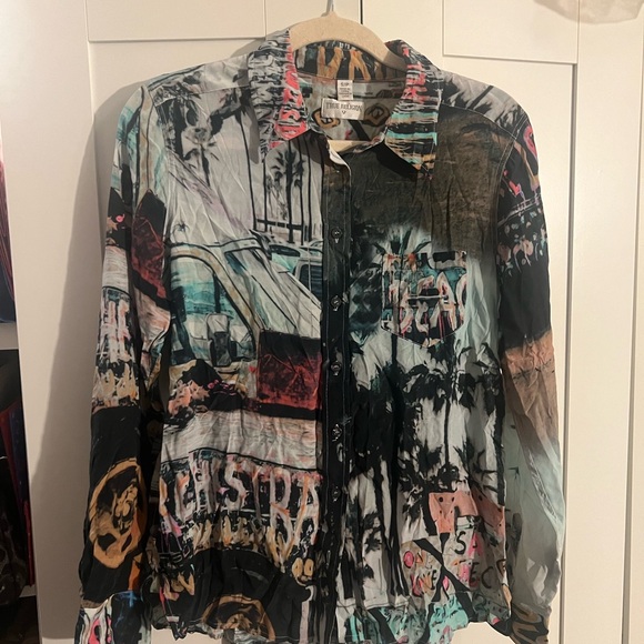 True Religion Other - True Religion Artistic Graphic Button Down Shirt
